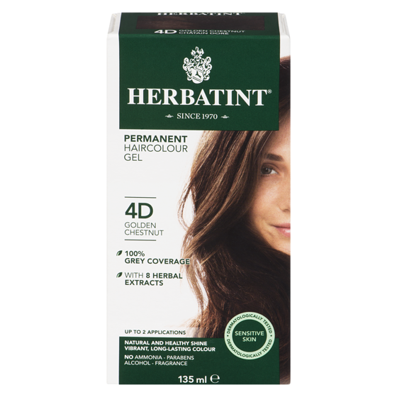 Herbatint Permanent Haircolour Gel 4D Golden Chestnut 135 ml, $11.84/100ml