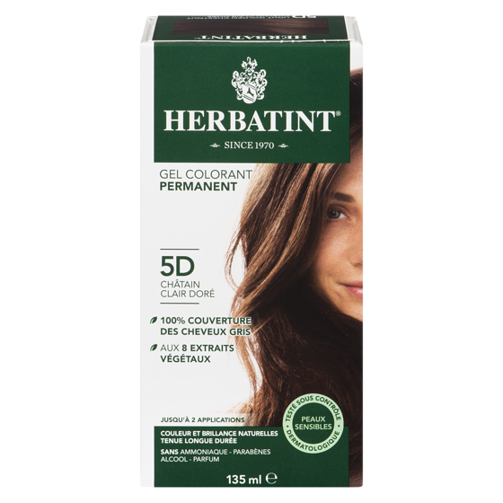 Herbatint Herbatint, Colorant capillaire, 5D Châtain clair doré 135 ml, 11,84 $/100ml