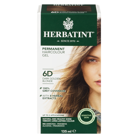 Herbatint Hair Colour, 6D Dark Golden Blonde 135 ml, $12.96/100ml