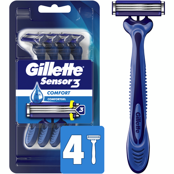 Gillette Men's Disposable Razor, 4 Razors 4 ea, $2.62/1ea