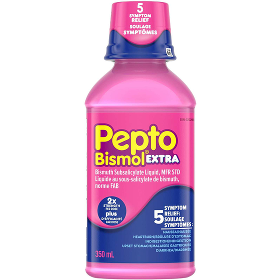 Pepto-Bismol Liquid Extra Strength for Nausea, Heartburn, Indigestion, Upset Stomach, and Diarrhea Relief, Original Flavor 350 ml, $5.00/100ml