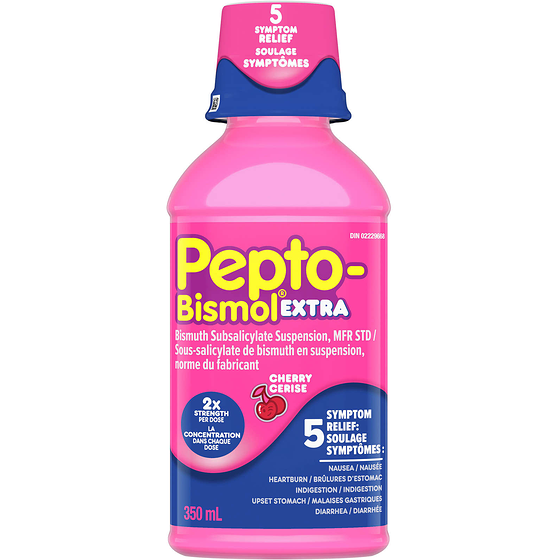 Pepto-Bismol Cherry Extra Strength Liquid For Nausea, Heartburn, Indigestion, Diarrhea 350 ml, $5.28/100ml