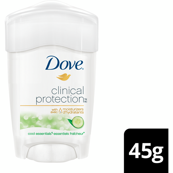 Dove Clinical Protection Antiperspirant Stick deodorant Cool Essentials 45 g, $26.64/100g