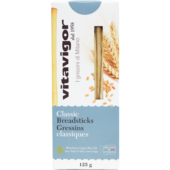 VitaVigor Gressins classiques 125 g, 1,99 $/100g