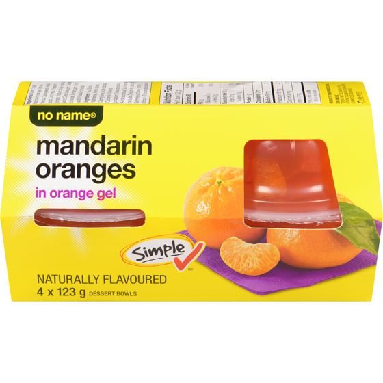 No Name Mandarin Oranges in Orange Gel Dessert Bowls 4x123.0 g, $0.67/100g