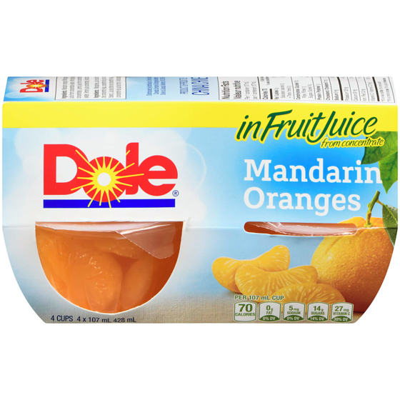 Dole Fruit Bowls Mandarins 4x107.0 ml, $1.00/100ml