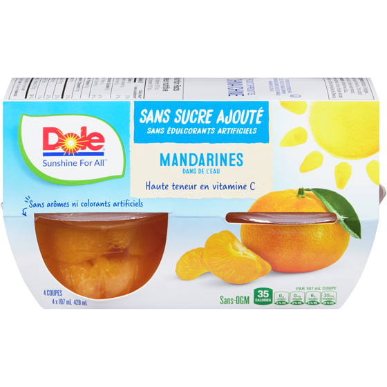 Dole Mandarines dans l'eau 4x107.0 ml, 1,00 $/100ml