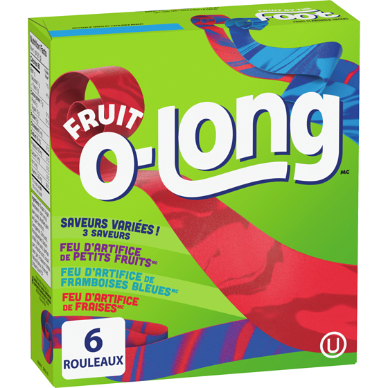 Betty Crocker Fruit O-Long Collation À Saveur de Fruits, 3 Saveurs Variées, Sans Gluten, 6 Rouleaux 128 g, 2,93 $/100g