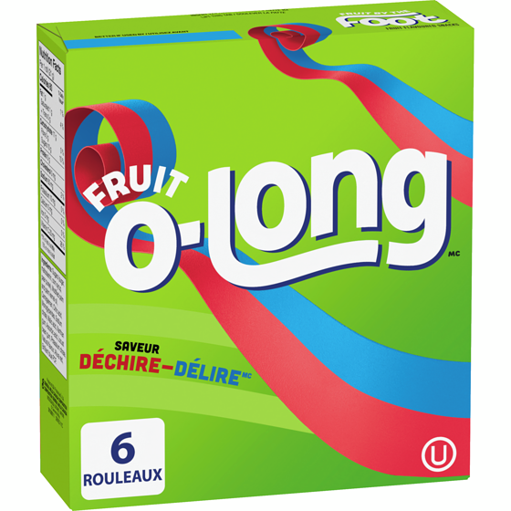 Betty Crocker Fruit O-Long Collation À Saveur de Fruits, Saveurs Déchire-Délire, Sans Gluten, 6 Rouleaux 128 g, 3,12 $/100g