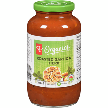 PC Organics Pasta Sauce, Roasted Garlic & Herb