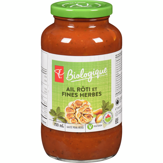 PC Biologique Sauce Pour Pâtes À L’Ail Rôti Et Aux Fines Herbes 700 ml, 0,71 $/100ml