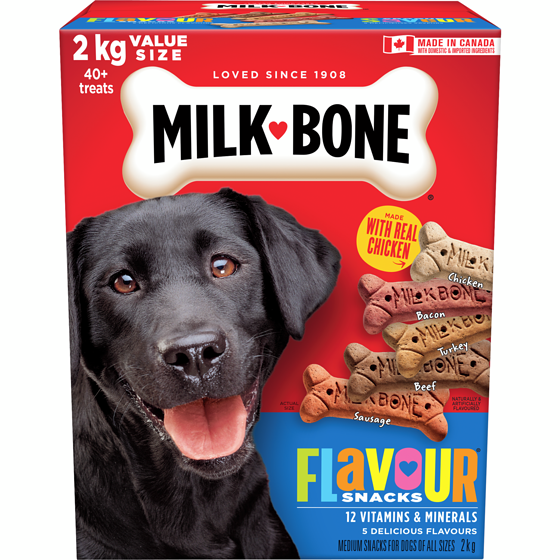 Milkbone Flavour Snacks Medium Assorted Meat Flavours Dog Biscuits 2 kg, $0.50/100g