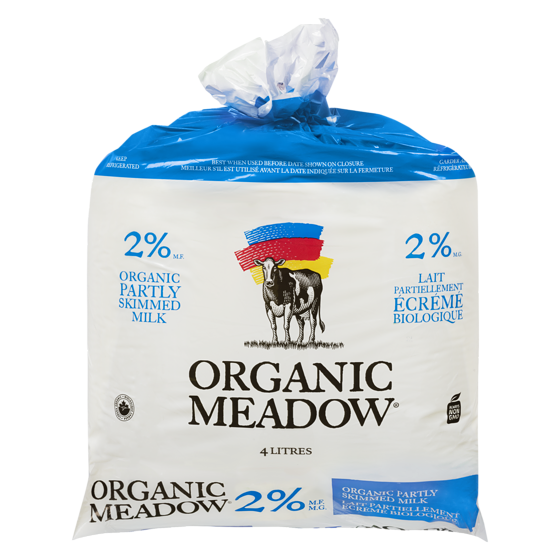Organic Meadow Milk, 2% 4 l, $0.30/100ml