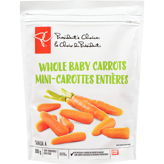 le Choix du Président Mini-carottes entières 500 g, 1,00 $/100g