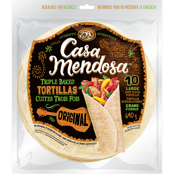 Casa Mendosa Original Large Tortillas 640 g, $0.86/100g