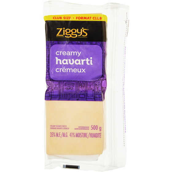 Ziggy's Creamy Havarti Cheese Slices Club Size 500 g, $2.90/100g