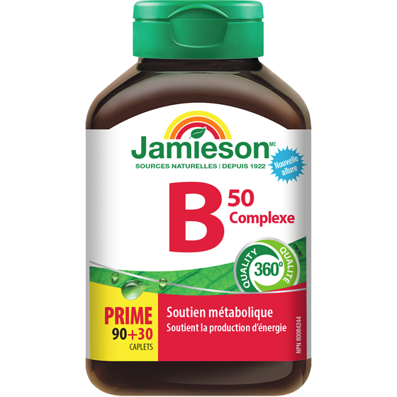 Jamieson Complexe B 50 Ordinaire 120 ea, 0,14 $/1ch