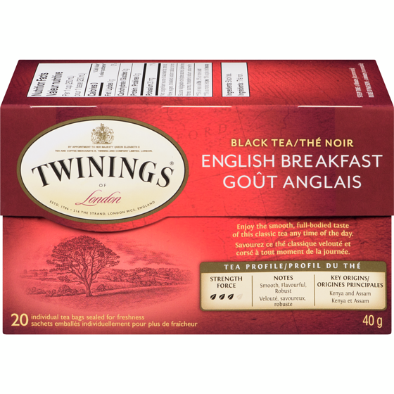 Twinings Goût anglais 20 ea, 0,30 $/1ch