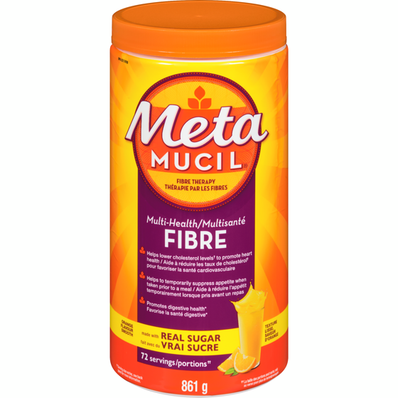 Metamucil Fibres MultiSanté orange sans sucre 861 g, 2,73 $/100g