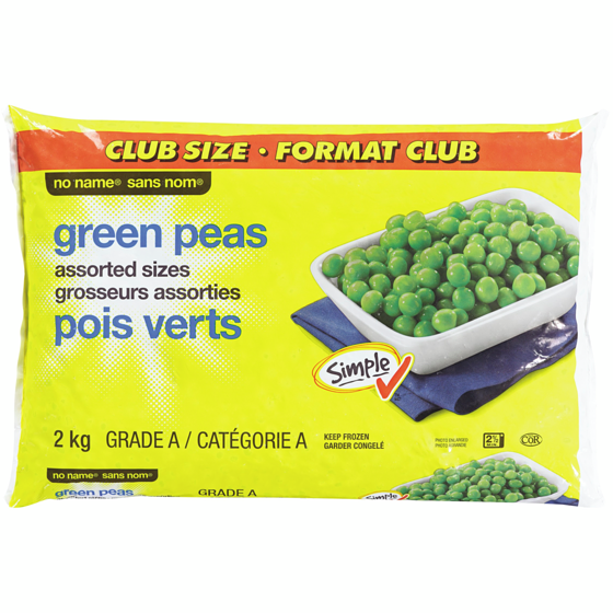 No Name Green Peas, Club Size 2 kg, $0.35/100g