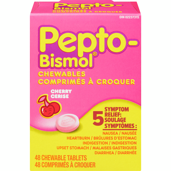 Pepto-Bismol Chewables for Nausea, Heartburn, Indigestion, Upset Stomach, & Diarrhea Relief 48 ea, $0.39/1ea
