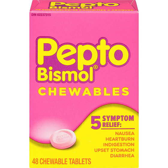 Pepto-Bismol Chewables for Nausea, Heartburn, Indigestion, Upset Stomach, & Diarrhea Relief 48 ea, $0.35/1ea