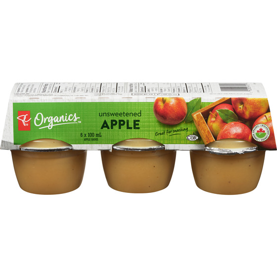 PC Organics Organic Apple Sauce Unsweetened Apple 6x100.0 ml, $0.67/100ml