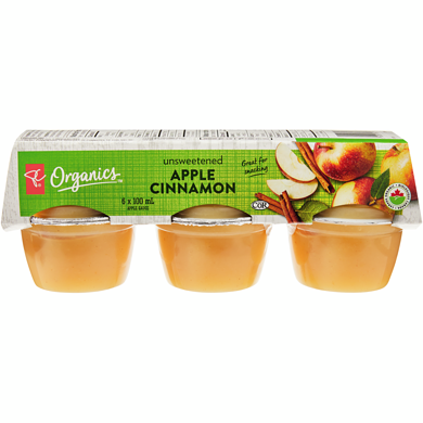PC Organics Organic Apple Sauce Unsweetened Apple Cinnamon 6x100.0 ml, $0.67/100ml