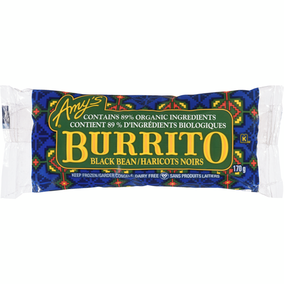 Amys Organic Burrito, Black Bean 170 g, $3.41/100g