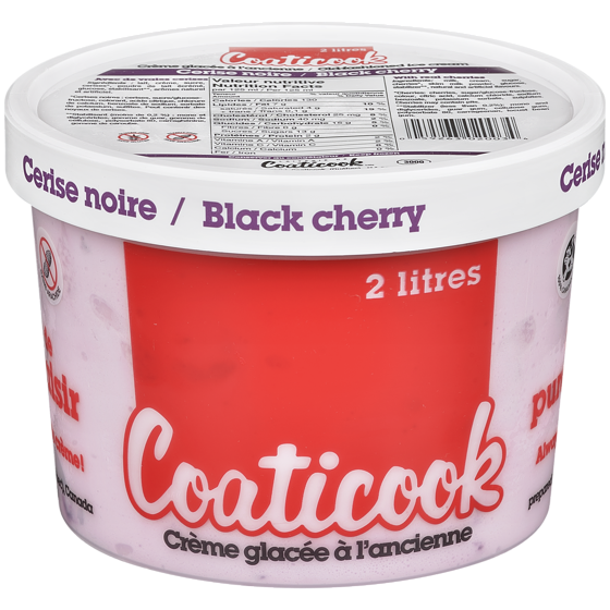 Coaticook Crème glacée à l'ancienne, cerises noires 2 l, 0,30 $/100ml