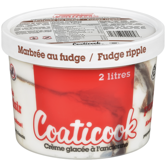 Coaticook Crème glacée à l'ancienne, Marbree au fudge 2 l, 0,30 $/100ml