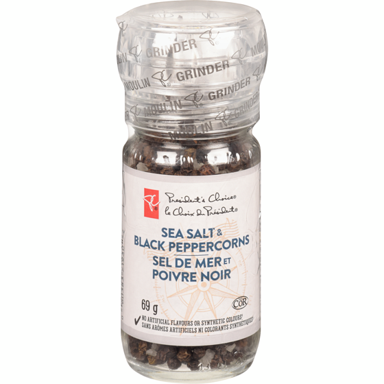 le Choix du Président Sel de mer et poivre noir 69 g, 5,80 $/100g