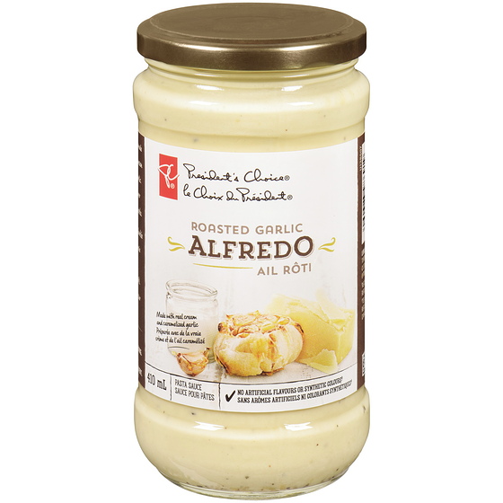 President's Choice Roasted Garlic Alfredo Pasta Sauce 410 ml, $0.85/100ml