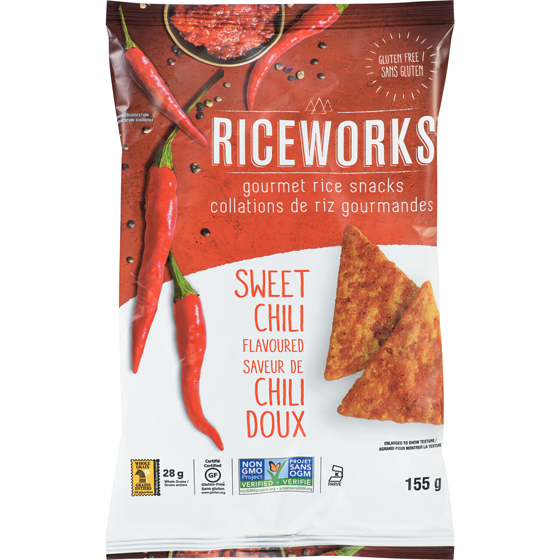 Riceworks Croustilles de riz brun gastronomiques au chili doux 156 g, 3,54 $/100g