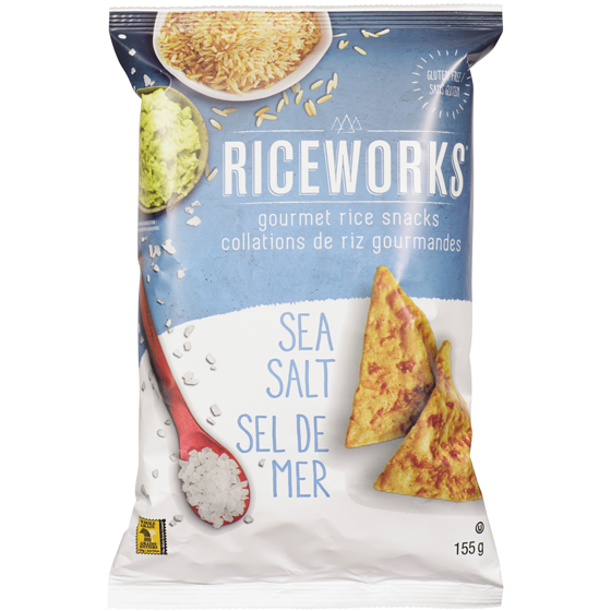 RiceWorks Gourmet Brown Rice Crisps, Sea Salt 156 g, $3.54/100g