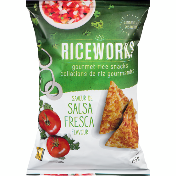 RiceWorks Gourmet Brown Rice Crisps, Salsa Fresca 155 g, $3.54/100g