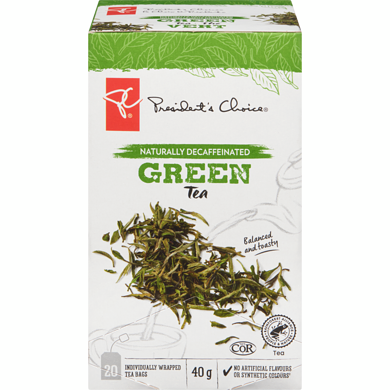 President's Choice Naturally Decaffeinated Green Tea 20 ea, $0.17/1ea