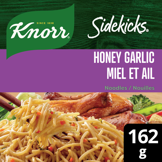 Knorr Sidekicks Noodles Side Dish quick and easy to prepare Honey Garlic 162 g, $1.85/100g