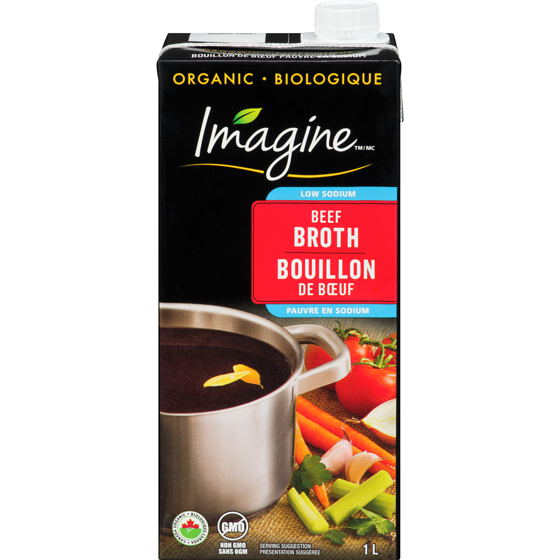 Imagine Bouillon de bœuf biologique à faible teneur en sodium 1 l, 0,60 $/100ml