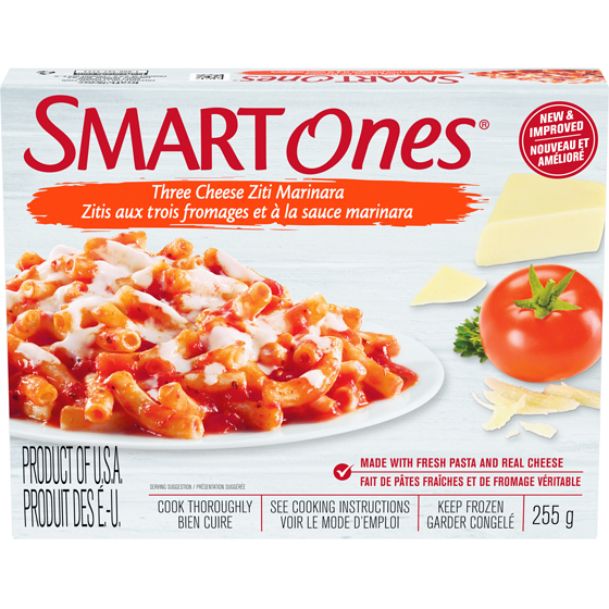 Smart Ones Three Cheese Ziti Marinara Frozen Meal 255 g, $1.76/100g