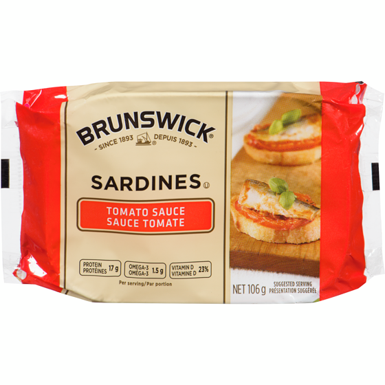 Brunswick Sardines, Tomato Sauce 106 g, $2.25/100g