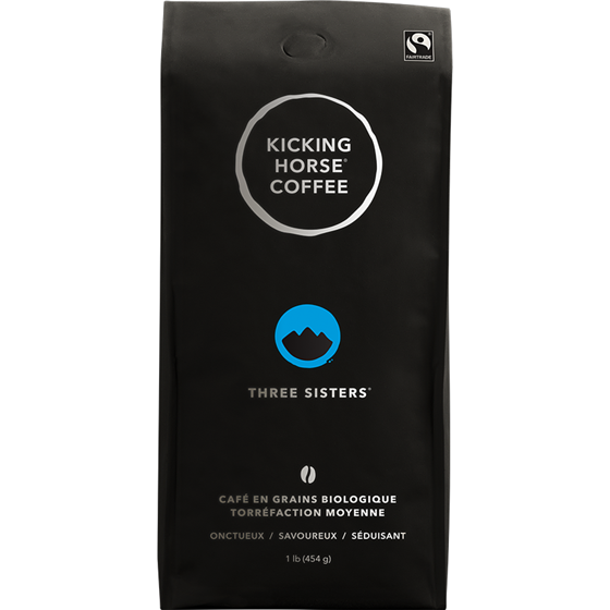 Kicking Horse Café En Grains Biologique Équitable Torréfaction Moyenne , Three Sisters 454 g, 5,50 $/100g