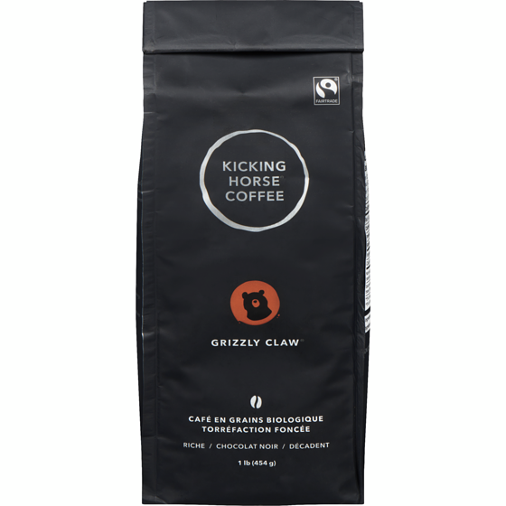 Kicking Horse Café En Grains Biologique Équitable Torréfaction Foncée , Grizzly Claw 454 g, 4,85 $/100g