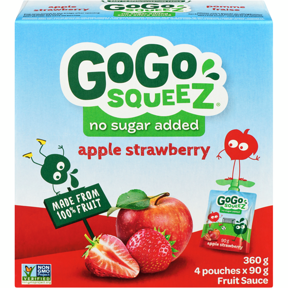 GoGo squeez Squeeze, Apple Strawberry 4x90.0 g, $1.39/100g