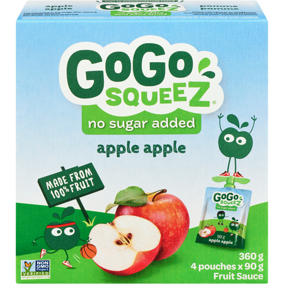 GoGo squeez Squeeze, Apple 4x90.0 g, $1.39/100g