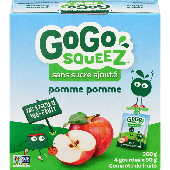 GoGo Squeez Compote aux pommes 4x90.0 g, 1,11 $/100g