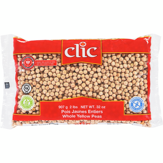 Clic Pois, jaunes 907 g, 0,20 $/100g