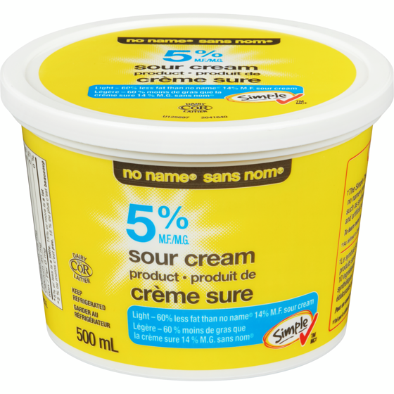 No Name 5% M.F. Light Sour Cream 500 ml, $0.76/100ml