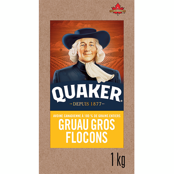 Quaker Gruau, Gros Flocons 1 kg, 0,40 $/100g