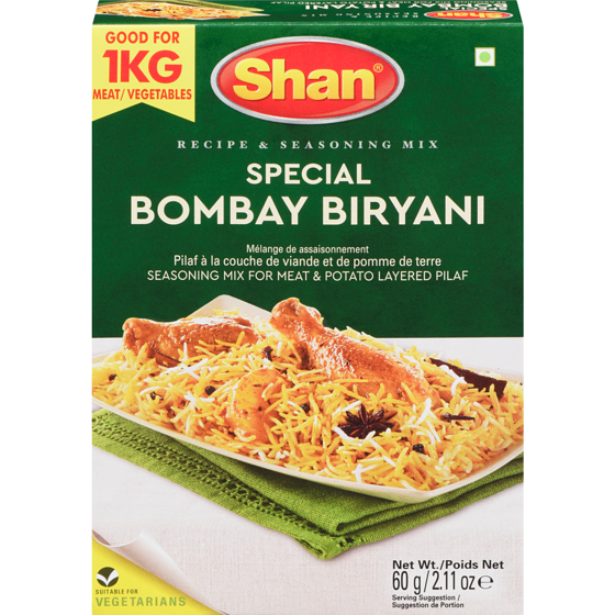 Shan Mélange d’épices Biryani Special Bombay 60 g, 3,32 $/100g